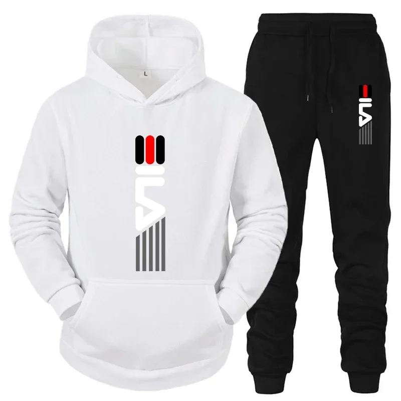 Outdoor Sportswear - 남성용 트랙수트 후드 스웨트셔츠+스웨트팬츠 2종 세트