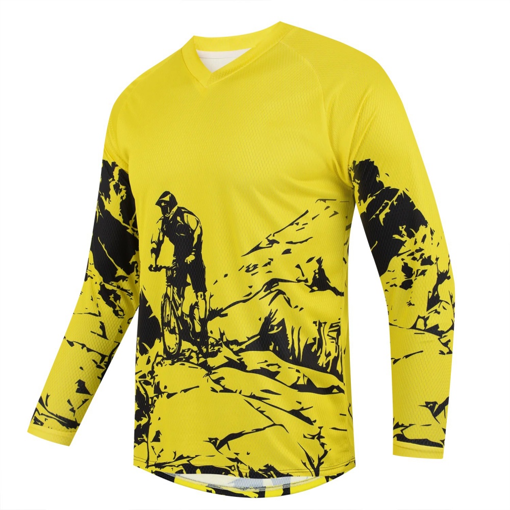 Outdoor Sportswear - 남성용 아웃도어 산악 자전거 프린트 긴팔