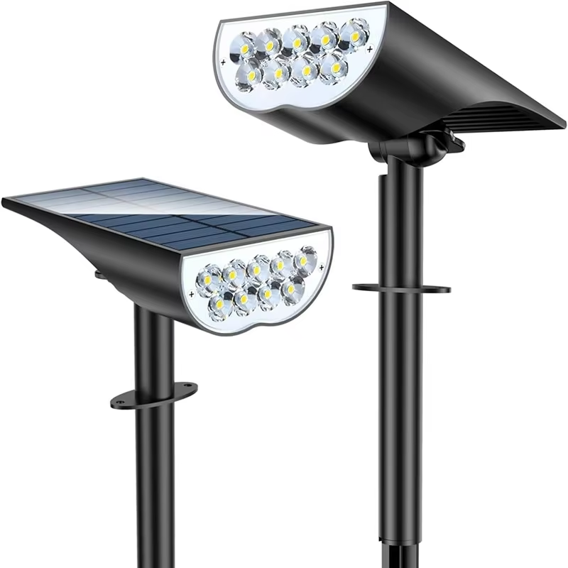 Outdoor Spotlight - 9개 LED 태양광 정원 스포트라이트, 따뜻한