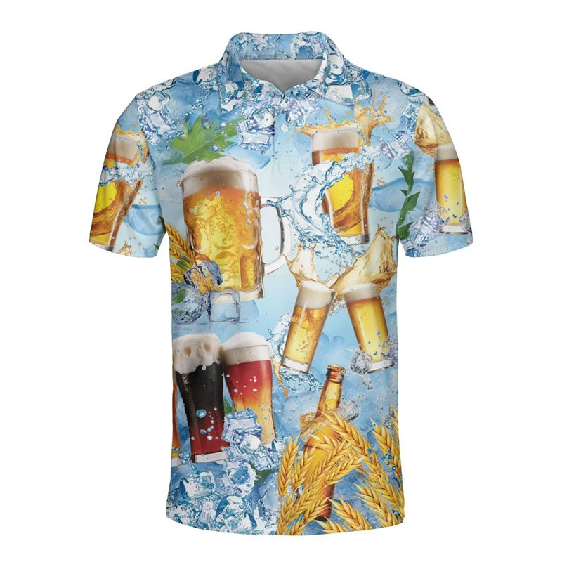 남성용 3D 프린트 하와이 맥주 폴로 셔츠, 승마 식물 - Polo Shirt Equestrian 리뷰 및 가격
