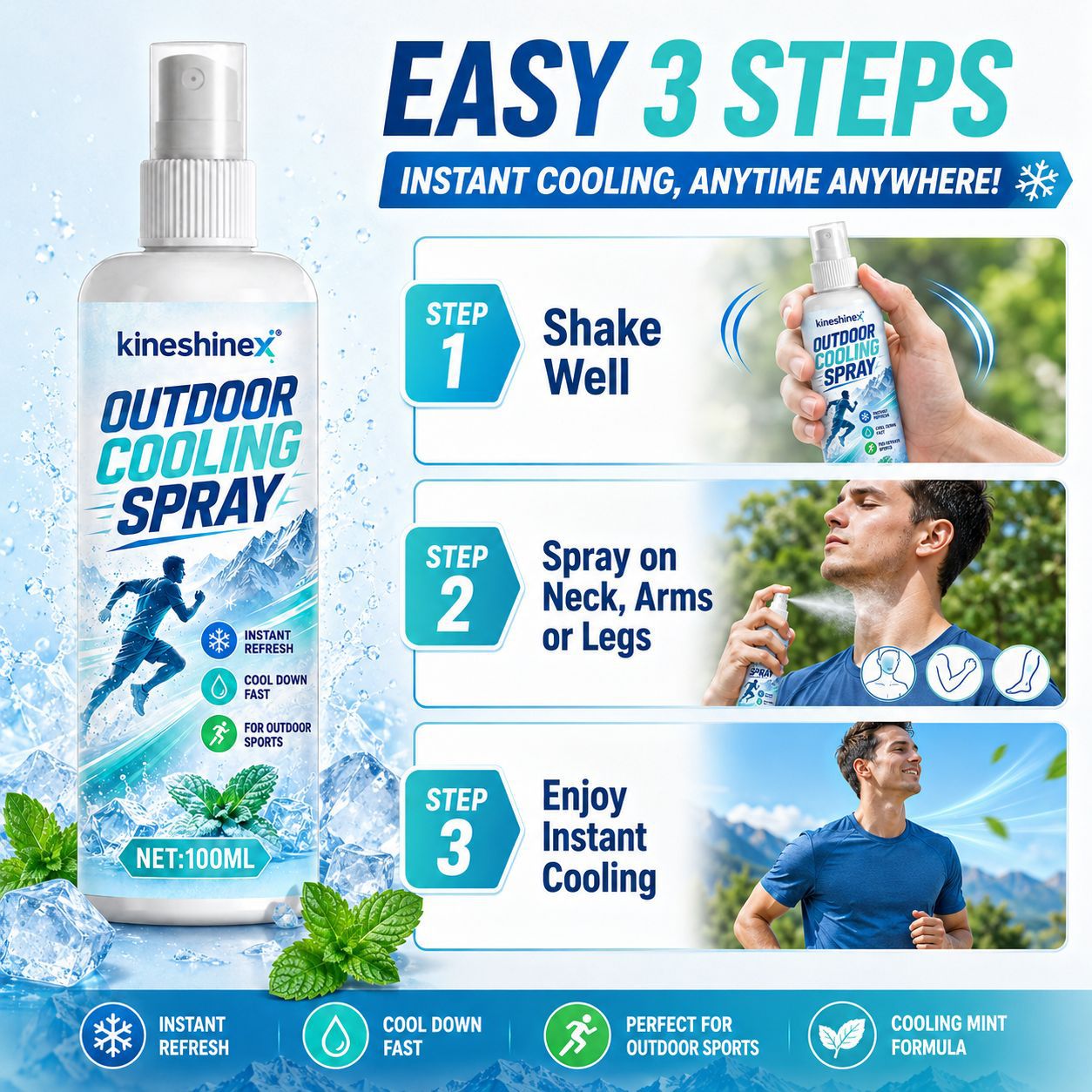 야외용 쿨링 스프레이 100ml – 러닝, 사이클링,  - Outdoor Sports Accessories 리뷰 및 가격