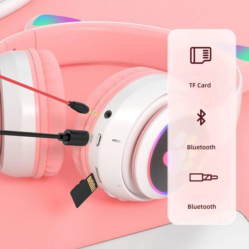 플래시 램프 귀여운 고양이 귀 헤드폰 Bluetooth - Outdoor Sport Activities For Kids 리뷰 및 가격