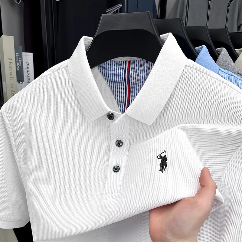 남성용 100% 면 반팔 폴로셔츠 여름 프리미엄 승마  - Polo Shirt Equestrian 리뷰 및 가격