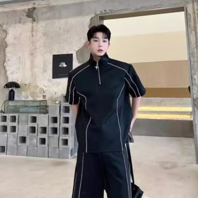한국에서 영감을 받은 남성 스포츠웨어 세트 루즈핏 하프 - Outdoor Sportswear 리뷰 및 가격