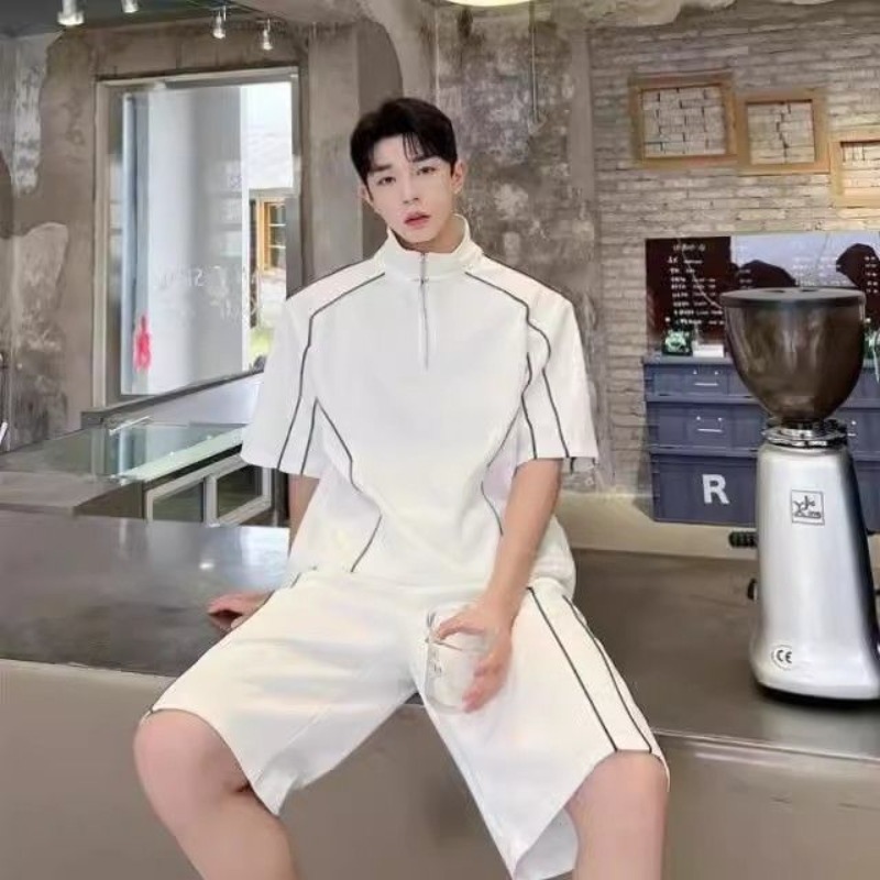 한국에서 영감을 받은 남성 스포츠웨어 세트 루즈핏 하프 - Outdoor Sportswear 리뷰 및 가격