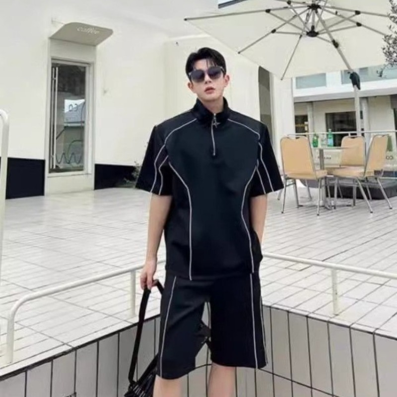 한국에서 영감을 받은 남성 스포츠웨어 세트 루즈핏 하프 - Outdoor Sportswear 리뷰 및 가격