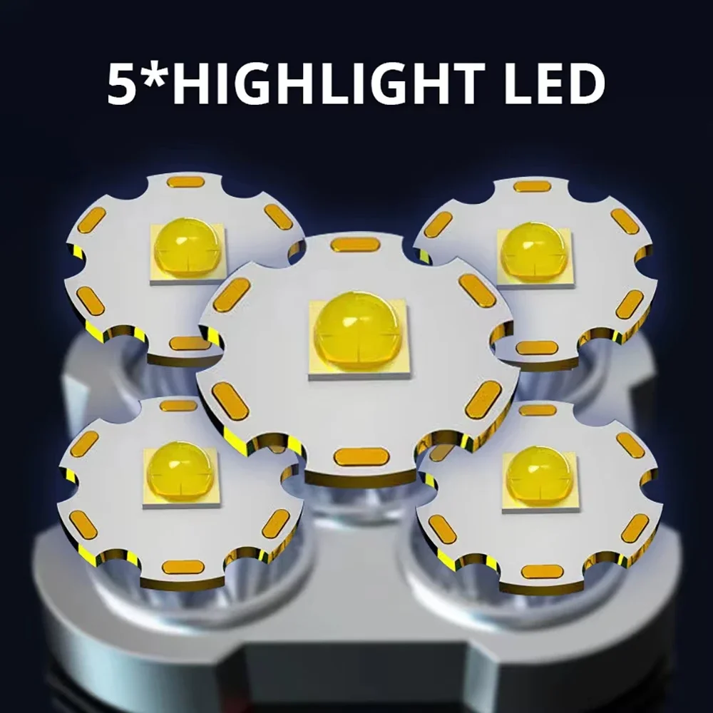 5 LED 고출력 LED 손전등 측면 조명이 있는 충전 - Outdoor Spotlight 리뷰 및 가격