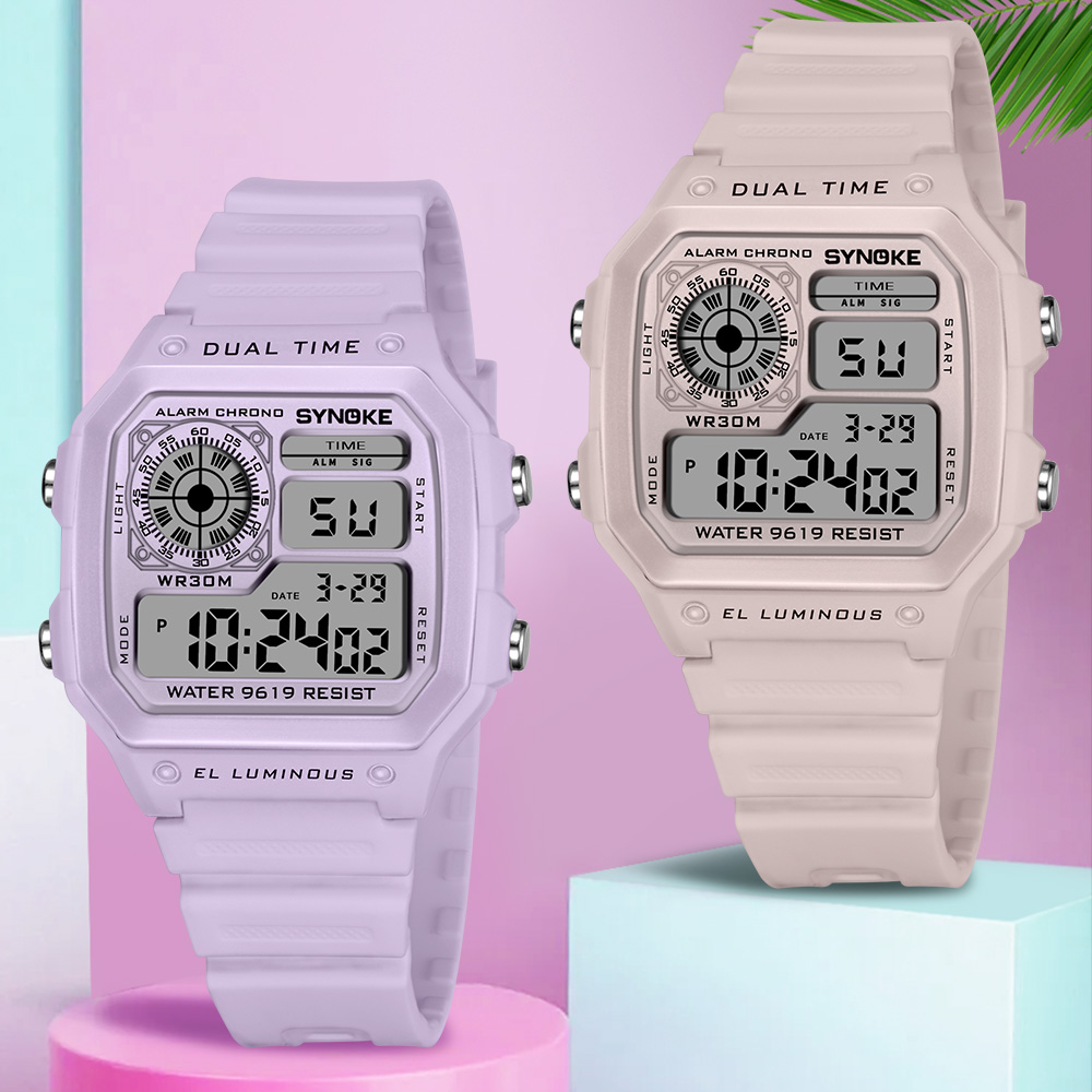 SYNOKE 디지털 시계 레이디 스포츠 빛나는 다기능  - Outdoor Sport Lights 리뷰 및 가격