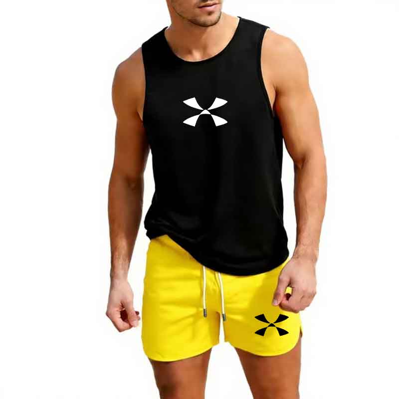 야외 조깅 스포츠웨어 남성 조끼 + 반바지 2피스 여름 - Outdoor Sportswear 리뷰 및 가격