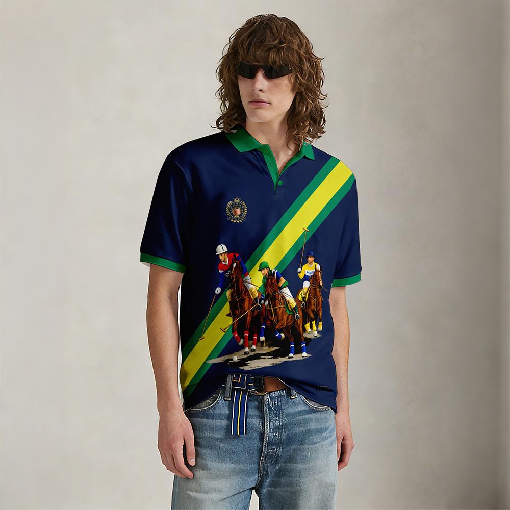 새로운 흑백 스트라이프 폴로 셔츠 남성용 WIFRU 여 - Polo Shirt Equestrian 리뷰 및 가격