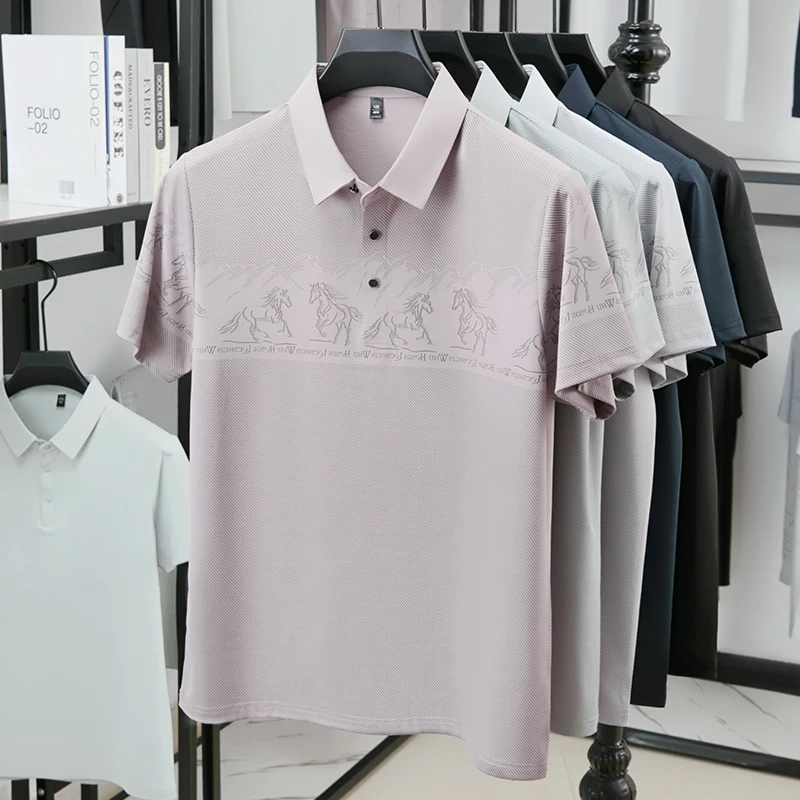 남성 하프 체스트 승마 프린트 폴로 티셔츠, 스트라이프 - Polo Shirt Equestrian 리뷰 및 가격