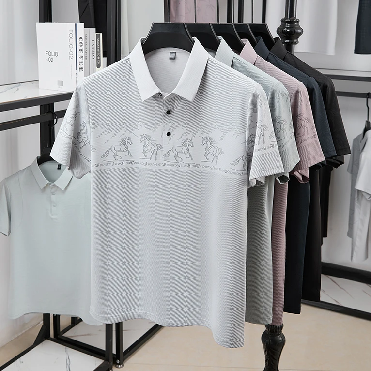 남성 하프 체스트 승마 프린트 폴로 티셔츠, 스트라이프 - Polo Shirt Equestrian 리뷰 및 가격