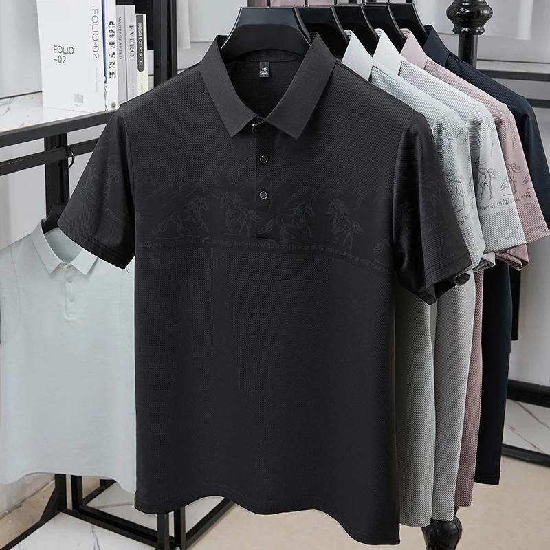 남성 하프 체스트 승마 프린트 폴로 티셔츠, 스트라이프 - Polo Shirt Equestrian 리뷰 및 가격