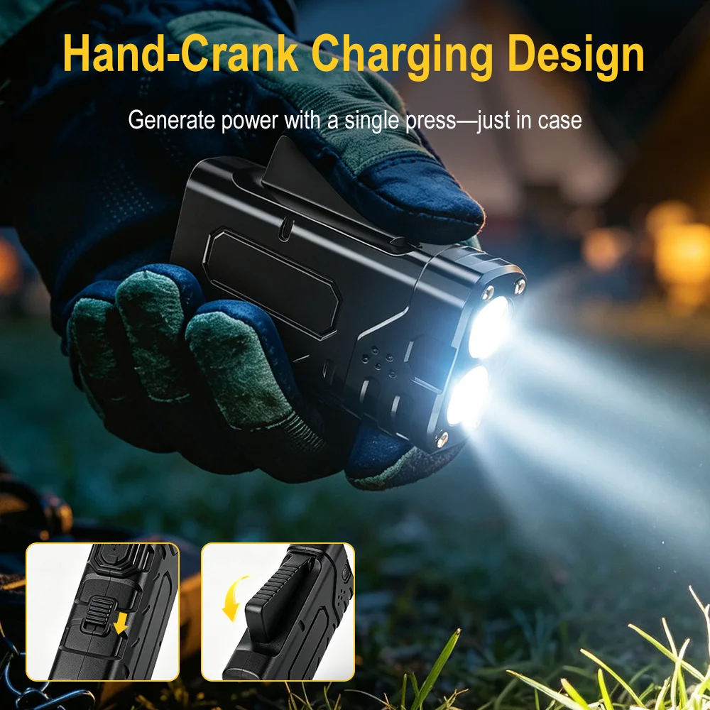 BORUIiT 핸드 크랭크 EDC LED 손전등 타입- - Outdoor Sport Lights 리뷰 및 가격